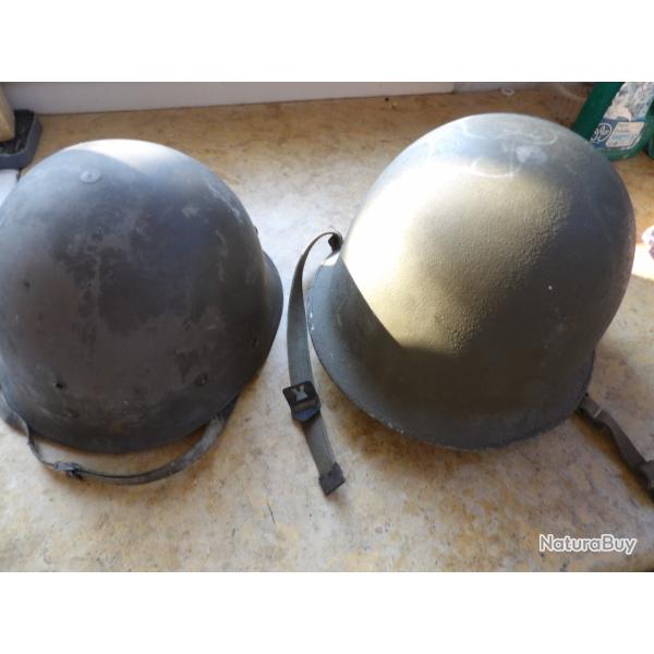 Casque jus TTA 51 p�riode guerre Indochine Alg�rie lourd + l�ger 1953 Indo