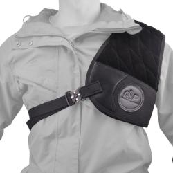 &Eacute;PAULI&Egrave;RE ANTICHOC EN CUIR GAUCHER - NOIR - LIVRAISON GRATUITE