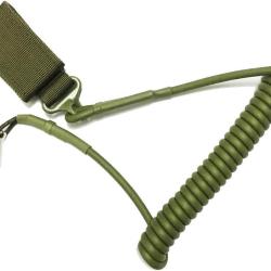 DRAGONNE DE S&Eacute;CURIT&Eacute; EN SPIRALE EXTENSIBLE - VERTE - LIVRAISON GRATUITE