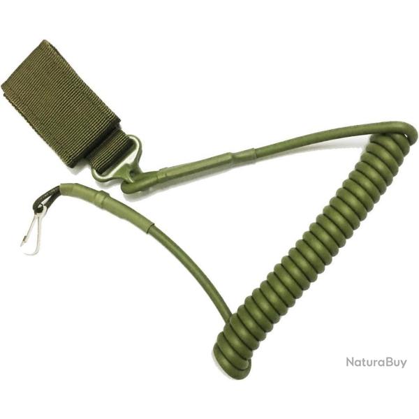 DRAGONNE DE S�CURIT� EN SPIRALE EXTENSIBLE - VERTE - LIVRAISON GRATUITE