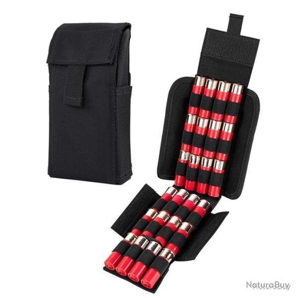 PORTE MUNITIONS MOLLE 25 CARTOUCHES CALIBRE 12 - NOIR