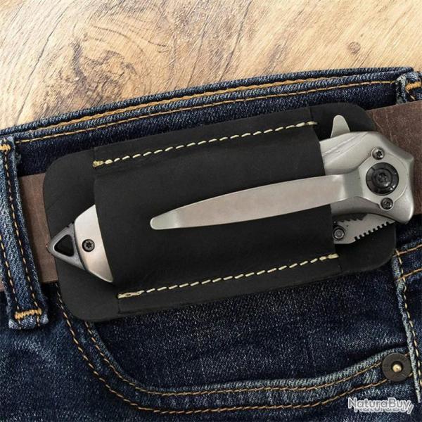 �TUI DE CEINTURE POUR COUTEAU - NOIR