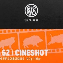 Munitions RWS cal.9.3x62 cineshot 196gr 12.7g par 50