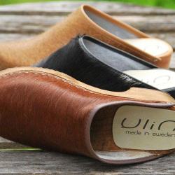 Sabots femme et sabots homme su&eacute;dois bois peau de vache 38 Vache rousse