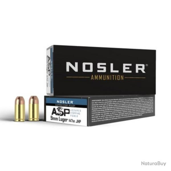 Nosler - 20 Cartouches 9x19 ASP Subsonic JHP 147 grains  - NOSB919ASP5