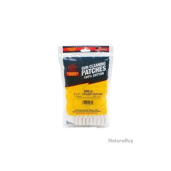 GUN CLEANING PATCHS 100% COTON 2,5"x 2,5" 100 PATCHS CARRES