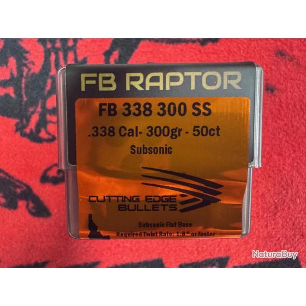 Cutting Edge Bullets FB RAPTOR 338 300 SS (x50)