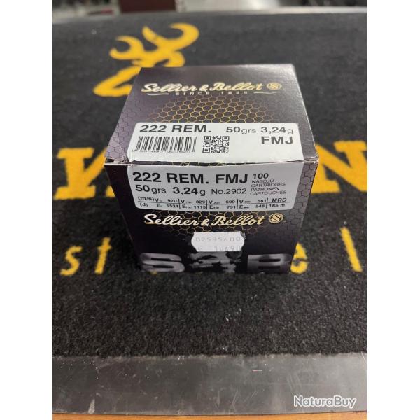 SELLIER & BELLOT .222 REM FMJ 50grs (x100)