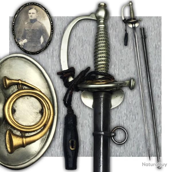 RARE �P�E LAME PR�VAL SOUS-OFFICIER RENGAG� DE CHASSEURS � PIED M1887 XIX ORIGINAL