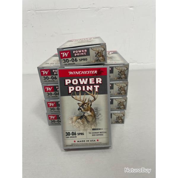 !! Vente Flash !! CARTOUCHES WINCHESTER 30-06 180GR POWER POINT x20 PAR 10 BOITES