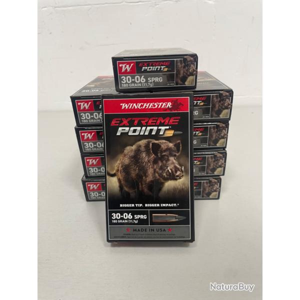 !! Vente Flash !! CARTOUCHES WINCHESTER 30-06 180GR EXTREME POINT x20 PAR 10 BOITES