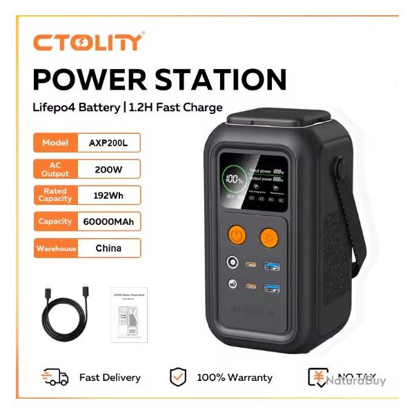 200W �lectrique 192Wh 60000mAh Lifepo4 batterie pour Camping batterie externe alimentation