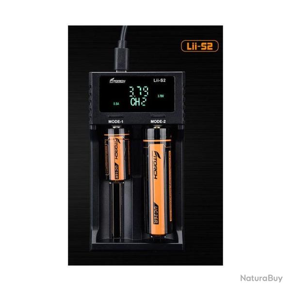 CHARGEUR INTELLIGENT 2 BATTERIES - FITORCH NEUF U NOIR