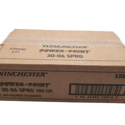 OFFRE ECO - CARTON DE 200 CARTOUCHES WINCHESTER CAL.30-06 POWER-POINT 180GR