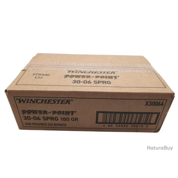 OFFRE ECO - CARTON DE 200 CARTOUCHES WINCHESTER CAL.30-06 POWER-POINT 180GR