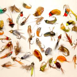 LOT DE 40 NYMPHES CASQUEES TUNGSTENE SUR HAMECONS 8 - 10 - 12