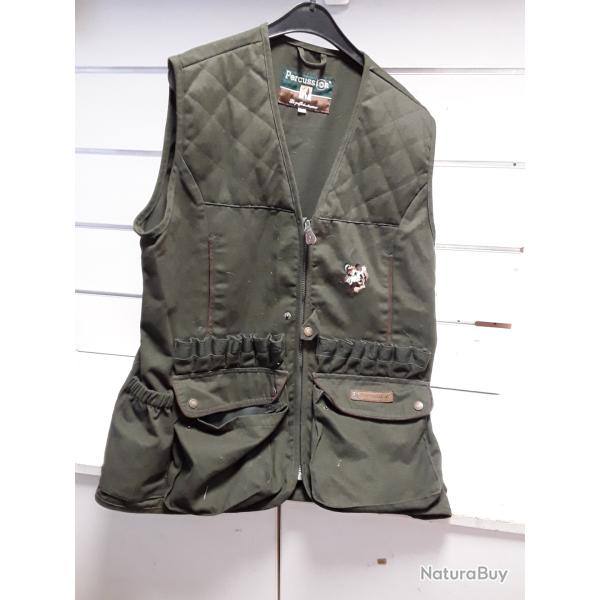 Gilet de chasse Percussion kaki taille S