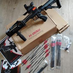 +18 fl&egrave;ches en carbone Pack pistolet arbal&egrave;te X-Bow FMA Supersonic XL 120 LBS / 250 FPS + viseur