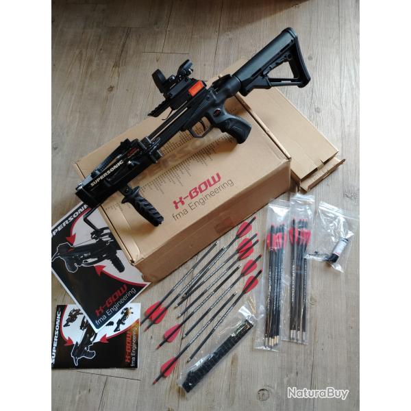 +18 fl�ches en carbone Pack pistolet arbal�te X-Bow FMA Supersonic XL 120 LBS / 250 FPS + viseur