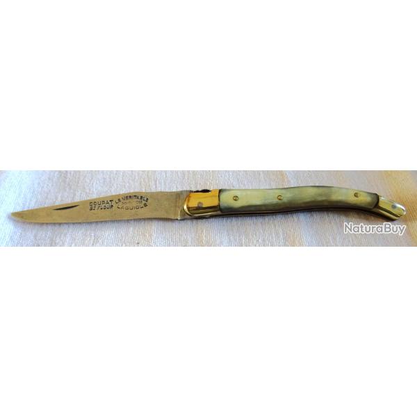 COUTEAU ANCIEN VERITABLE LAGUIOLE COUPAT St FLOUR 55 DEPOSE RARE GUILLOCHAGE