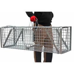 Cage-pi&egrave;ge Hardy 3 ressorts trappe 60&deg; 2 entr&eacute;es 102x26x30cm