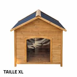 Niche en bois chalet pour chien - Taille XL - Toit PVC