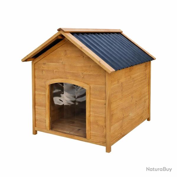 Niche en bois chalet pour chien - 83x87x101 cm - �pic�a naturel