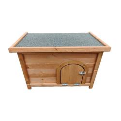 Clapier &agrave; lapin en bois toit en asphalte