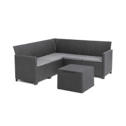 Ensemble mobilier de jardin Claire 1 canap&eacute; + 1 table basse gris