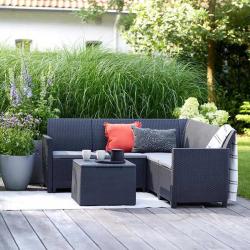 Ensemble salon d'ext&eacute;rieur Claire 5 places Keter&reg; - Canap&eacute; + table basse avec rangement