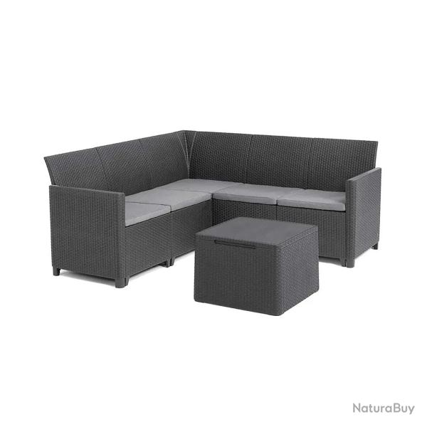 Ensemble mobilier de jardin Claire 1 canap� + 1 table basse gris