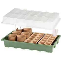 Kit de d&eacute;marrage pour semis 67 pi&egrave;ces - Plateaux, pots et &eacute;tiquettes inclus
