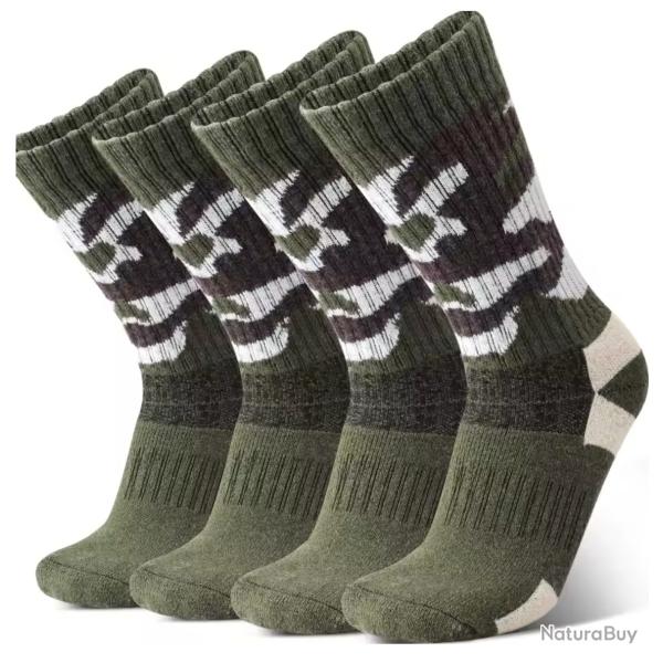 ENCHERE 1 EURO / Lot de 4 Paires de Chaussette en Laine Camouflage