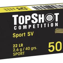 Cartouches TOP SHOT Calibre 22 Lr (Boite de 500 cartouches) Vitesse: 326 m/s