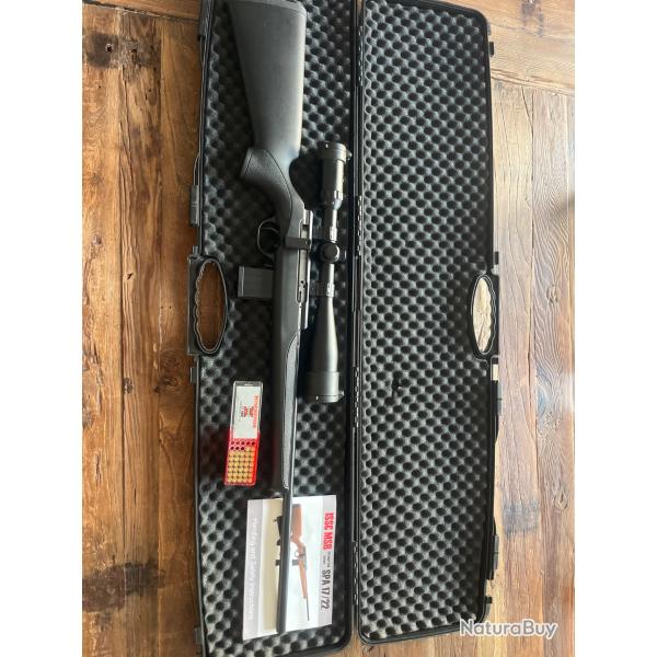 Carabine Issc spa lin�aire 17hmr avec lunette Nikko stirling 4x16x44