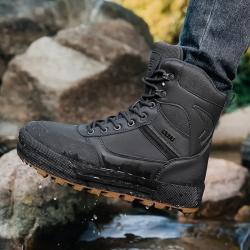Bottes Tactiques Homme Chaussures Outdoor Randonn&eacute;e Camping & Travail Caoutchouc R&eacute;sistante Gris