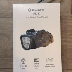Olight PL X | Lampe Tactique Rechargeable USB-C 1200 Lumens &agrave; Double Faisceau