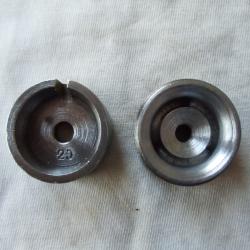 Lissoir et &eacute;l&eacute;ment  pour sertisseur en calibre 20.