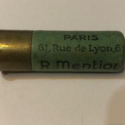 Ancienne Cartouche calibre 16 Armurerie R. MENTION &agrave; Paris et Senlis - Balle Pointfix