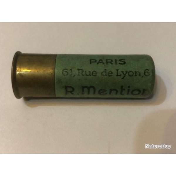 Ancienne Cartouche calibre 16 Armurerie R. MENTION � Paris et Senlis - Balle Pointfix