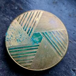 Poudrier ancien HOUBIGANT France Art D&eacute;co - Bo&icirc;tier poudre avec miroir - Ann&eacute;es 1920/1930