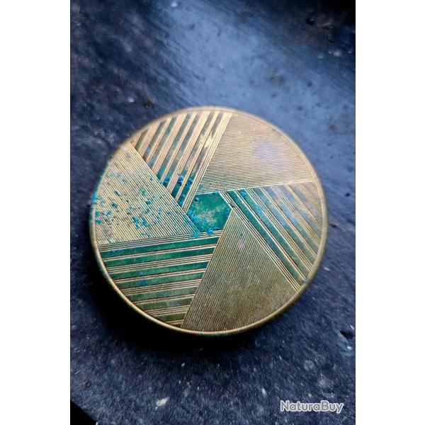 Poudrier ancien HOUBIGANT France Art D�co - Bo�tier poudre avec miroir - Ann�es 1920/1930