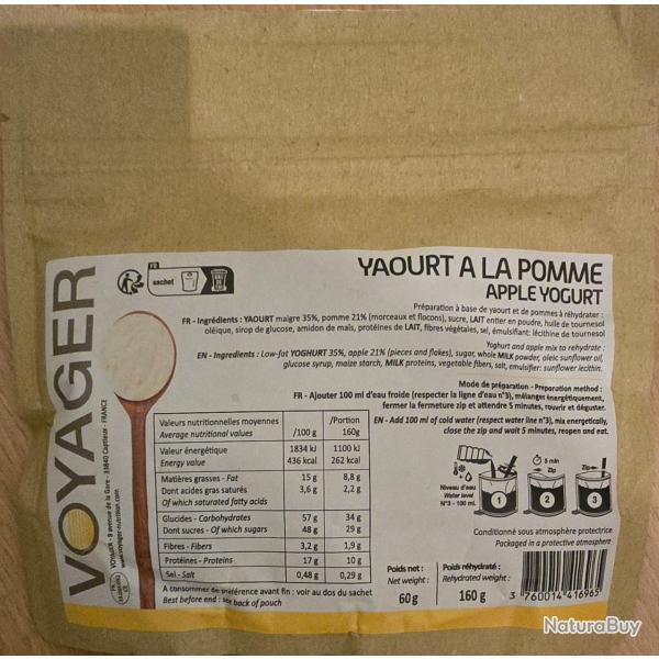 Yaourt a la pomme lyophilis�
