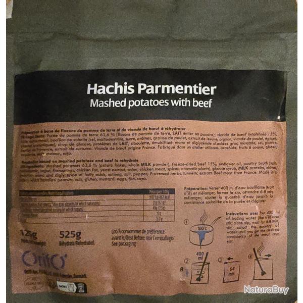 Plat lyophilis� hachis parmentier