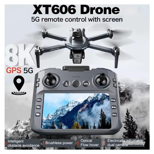 XT606 Drone GPS 8K HD Professionnel double cam�ra 5G WIFI FPV �vitement