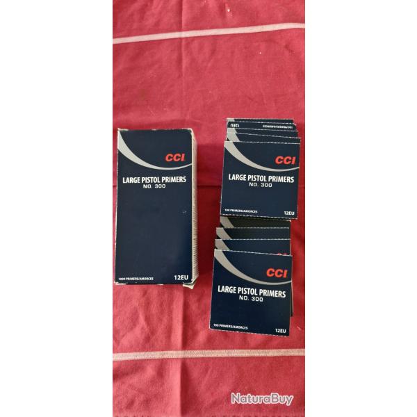 Lot de 1 000 AMORCES CCI LARGE PISTOL PRIMERS  - N� 300