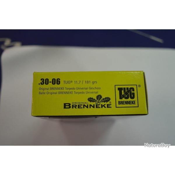 1 BOITE DE 20 BALLES 30-06 BRENNEKE TUG 181 GR/11.7 G NEUVE
