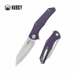 Couteau Kubey Flash Lame Acier San Mai M2 Satin Manche Purple G10 Linerlock IKBS KUB158P