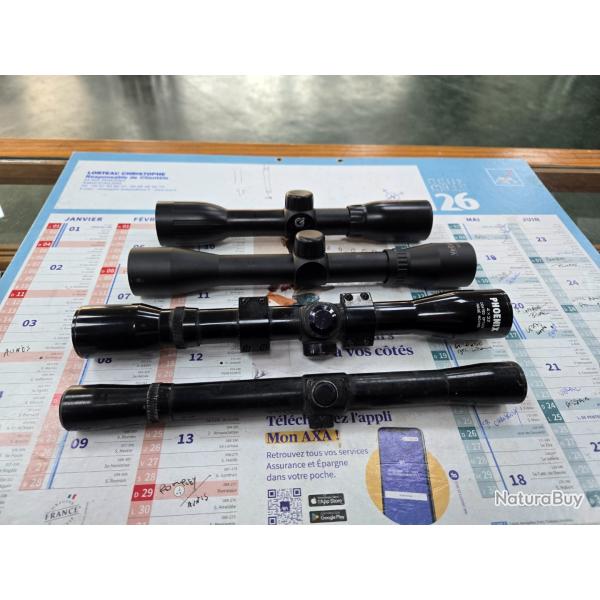 lot de 4 anciennes lunettes 4x32