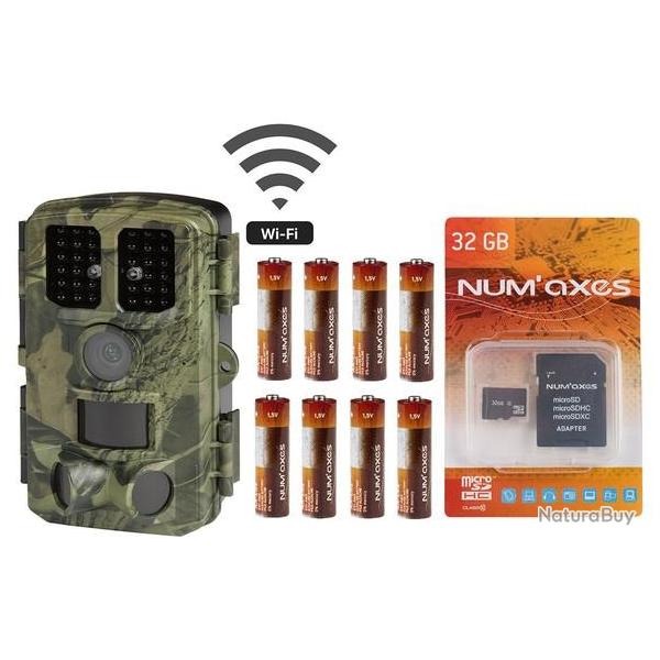 Pack pi�ge photographique Num'axes PIE1077 + 8 piles LR06 & carte micro sd-hc 32 go class 10